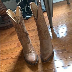 Real leather cowboy boots